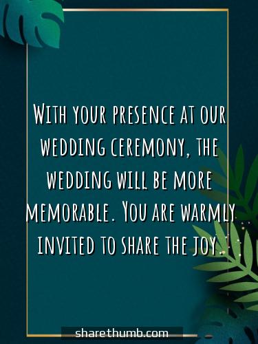 wedding invitation of brother message